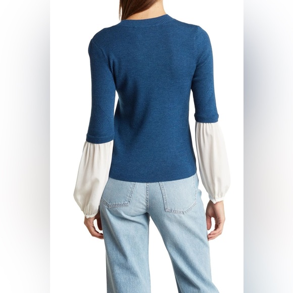 VERONICA BEARD Tucci Puff Sleeve Wool Blend Sweater Size XS NWT - Picture 2 of 3